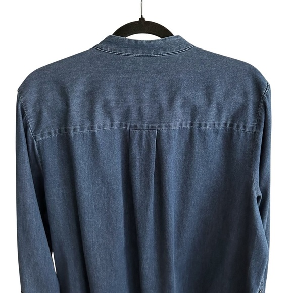 BANANA REPUBLIC Denim Tuxedo Shirt Long Sleeve Button Up Western Casual Size XL - Picture 7 of 13